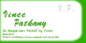 vince patkany business card